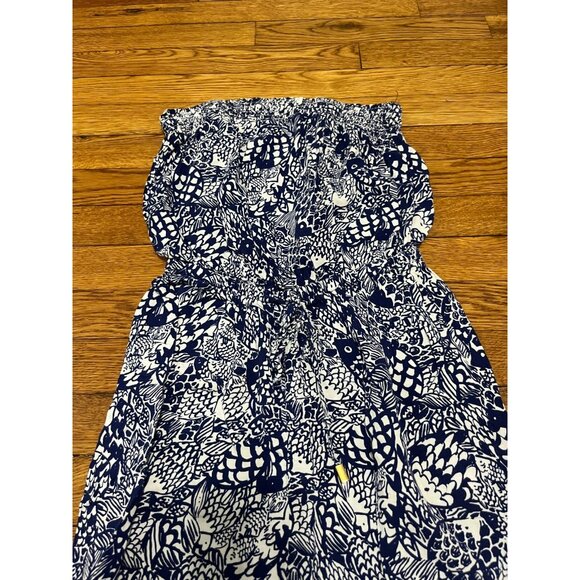Lilly Pulitzer x Target Blue Fish Pattern Romper Jumpsuit Women's Size Small - Picture 2 of 5